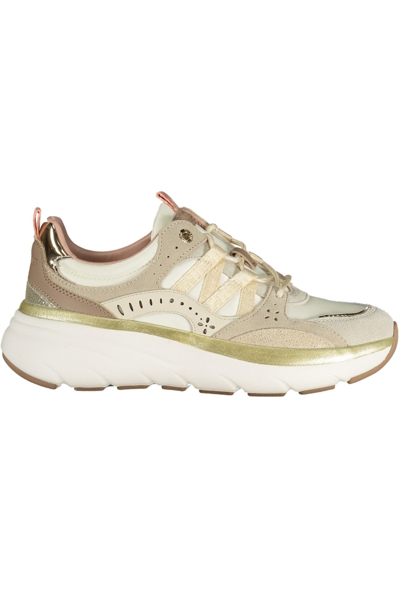 TWINSET Sneaker Beiger Damensneaker mit gold-rosa Details und
