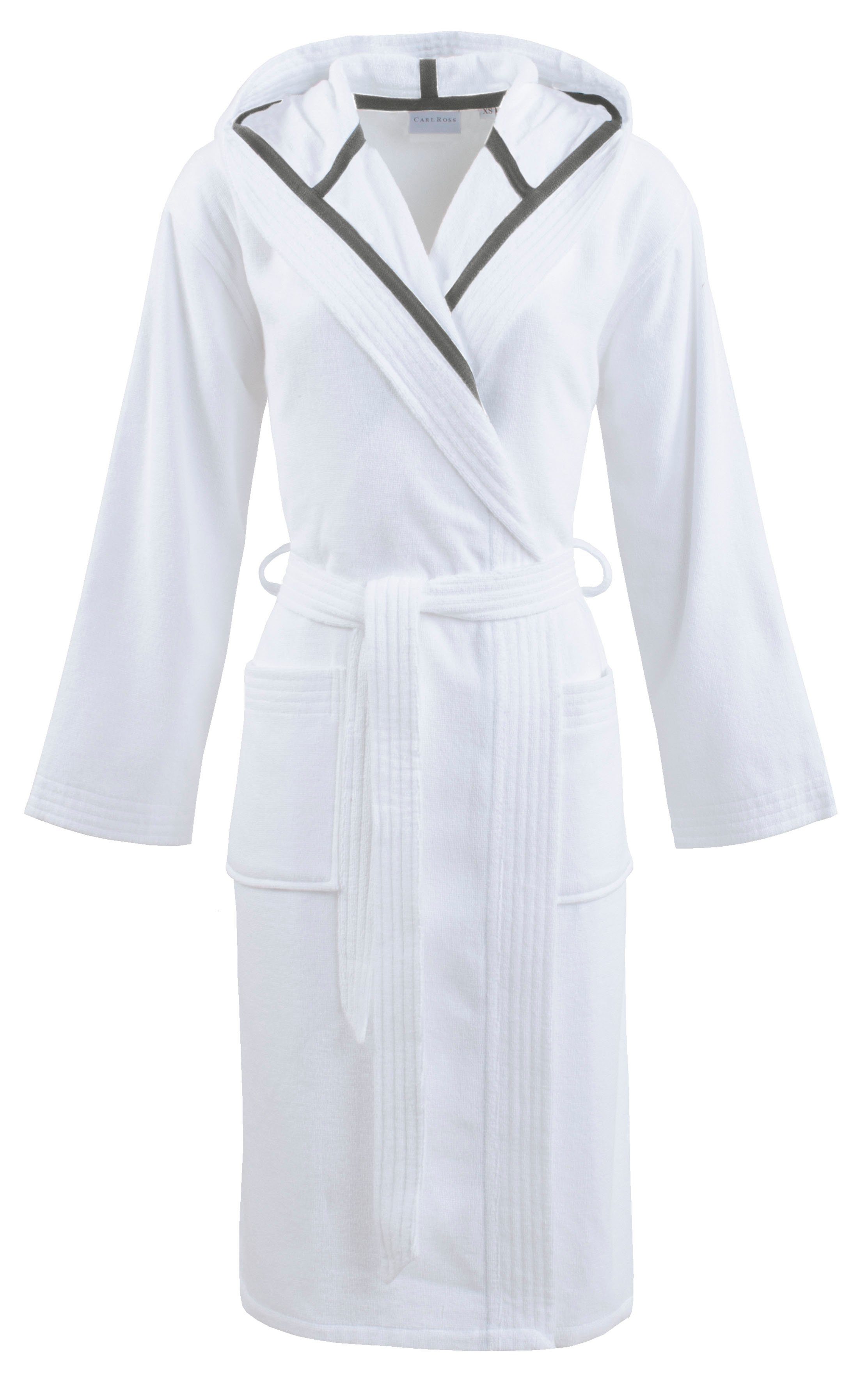 Carl Ross Unisex-Bademantel 41310, Midilänge, Walkfrottier, Kapuze, Gürtel, günstig online kaufen