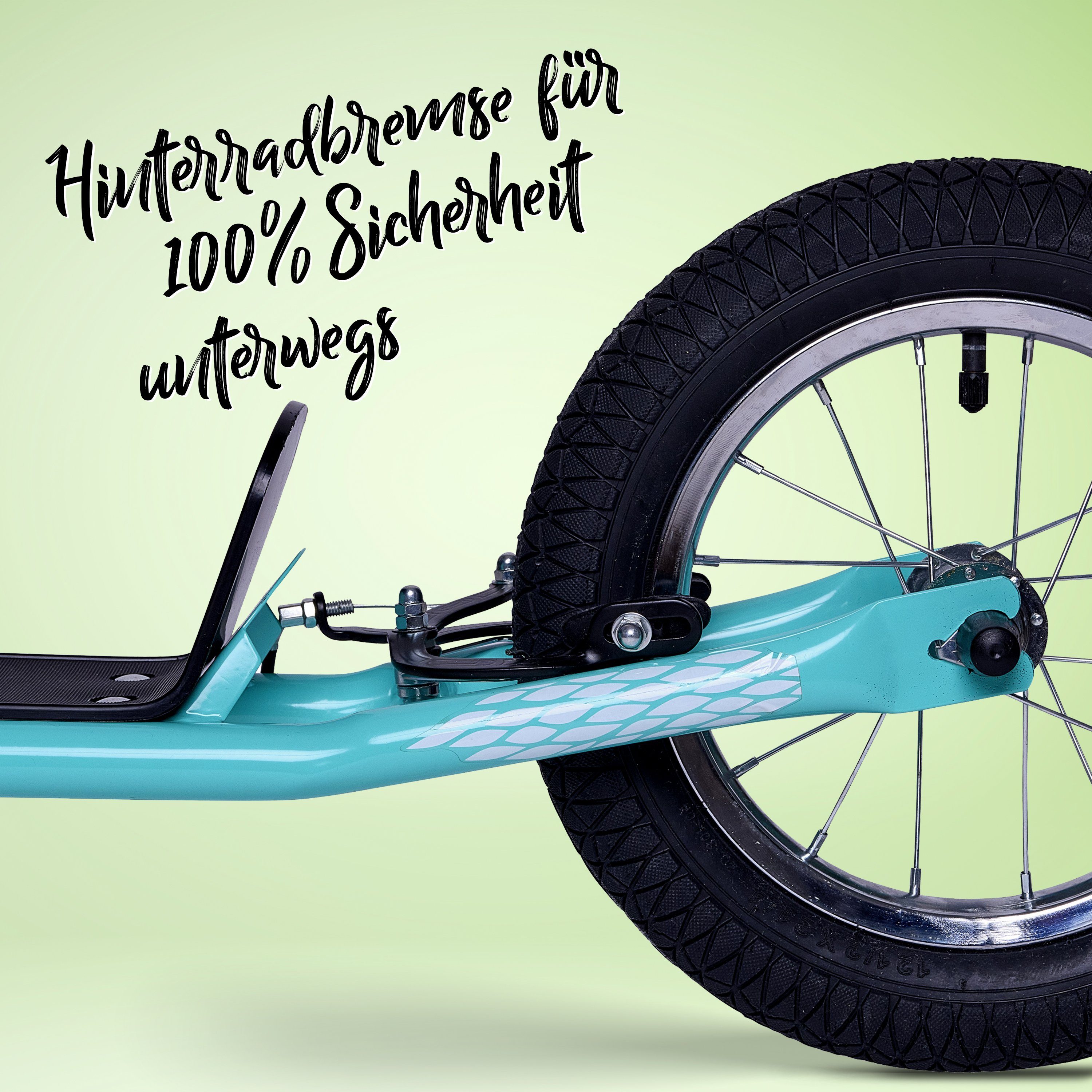 Apollo Scooter Retro Scooter Paradise City Roller mit 12,5 Zoll Luftreifen, Tretroller für Kinder und Jugendliche mit extra breiter Trittfläche – Bild 5 von 5