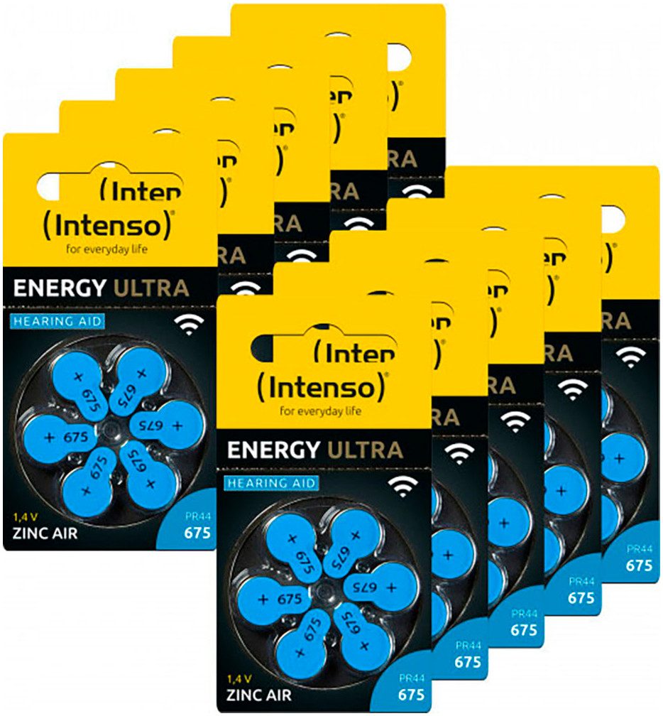 Intenso Hörgerätebatterien A675 60er Pack 7504446MP Batterie, PR44 (10 St)