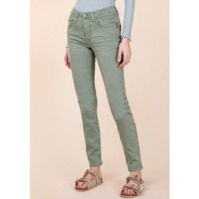 BLUE FIRE Slim-fit-Jeans ALEXA SLIM MID RISE 5-Pocket Style mit V-Passe vorne
