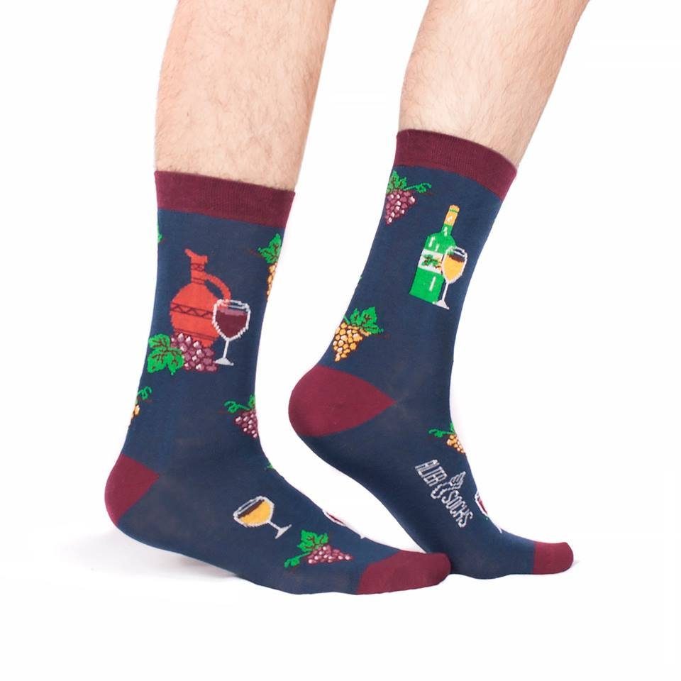 AlterSocks Freizeitsocken Lustige Socken Wein Socken Damen & Herren Unisex Größe 36 – 45