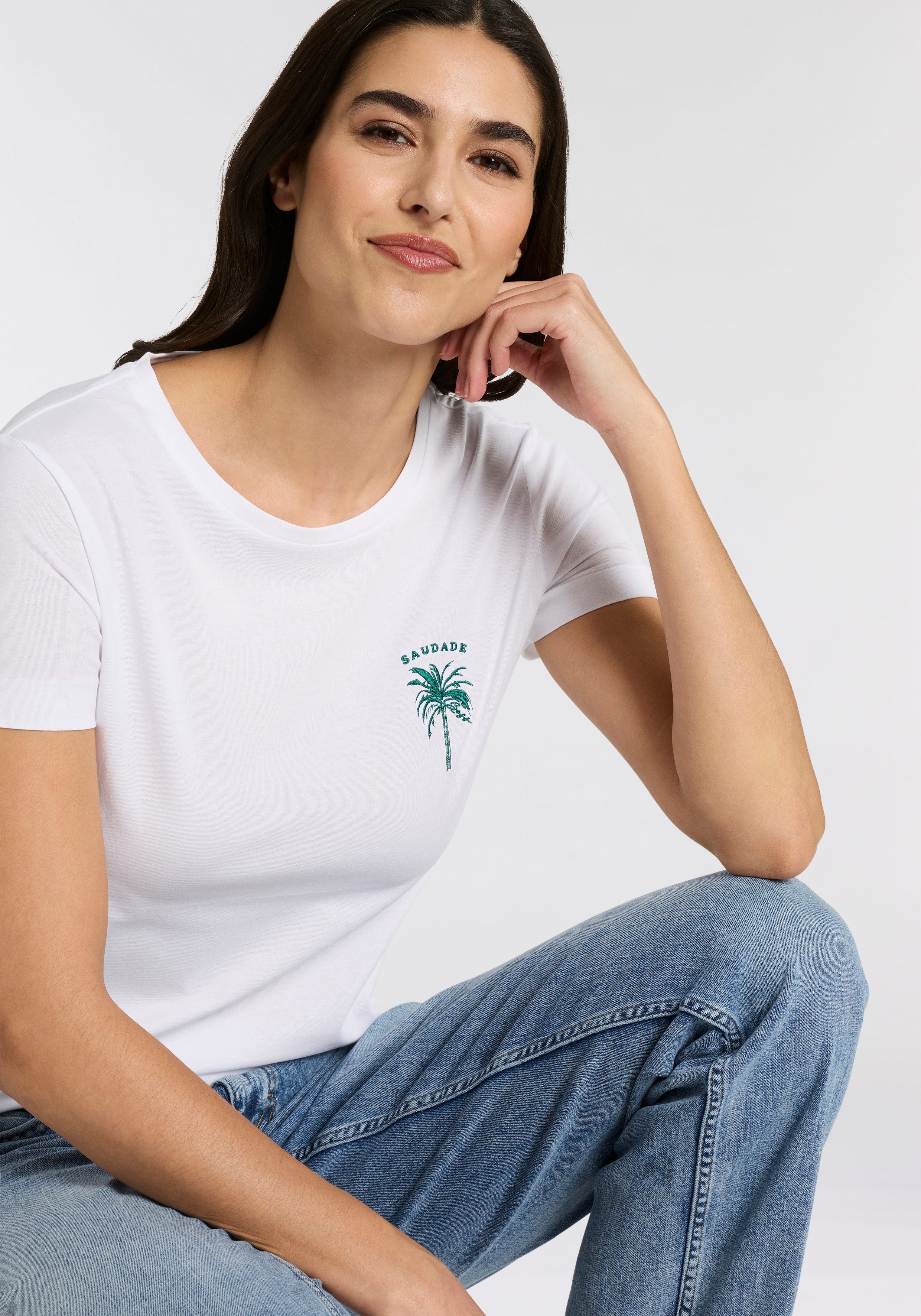 BOSS ORANGE T-Shirt Elove Premium Damenmode im Slim Fit, bestickt