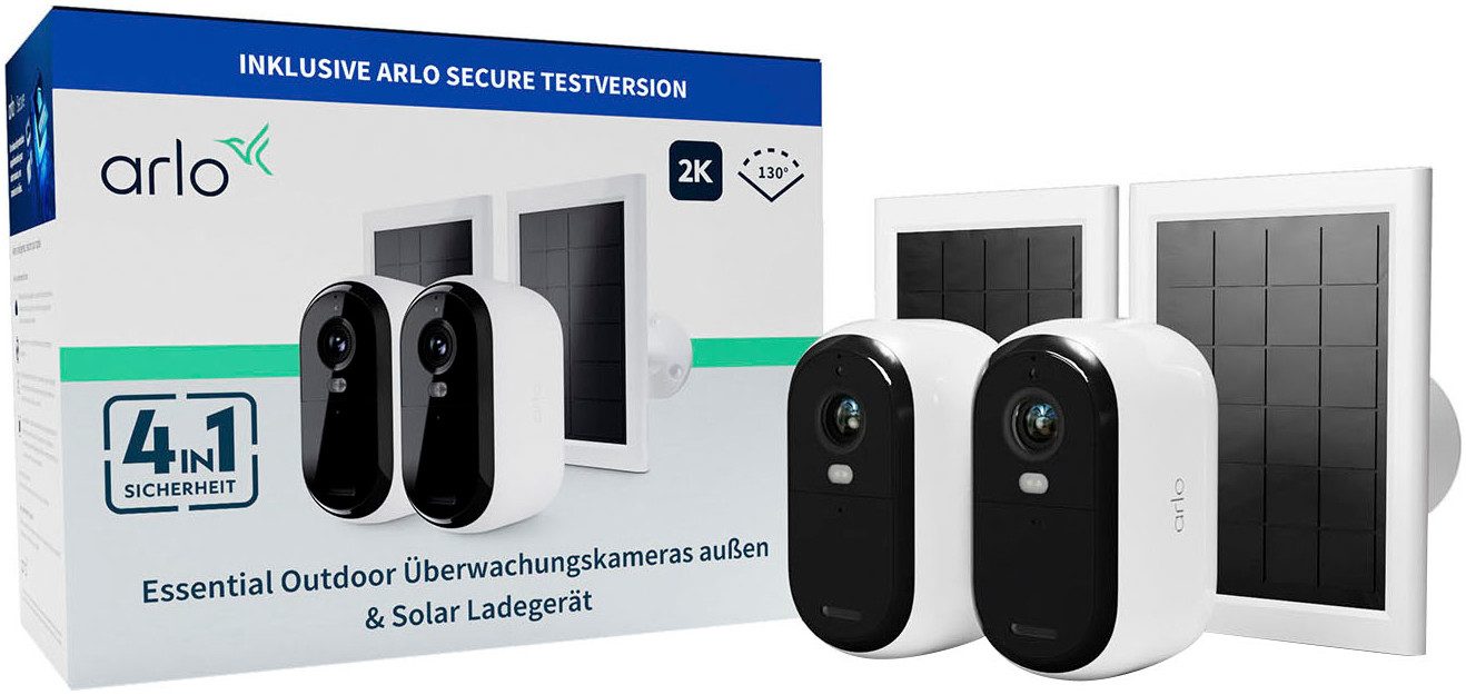 ARLO Smart Home Kamera 2 2K Outdoor Camera 2pack W/2 Solar Panel (Außenbereich)