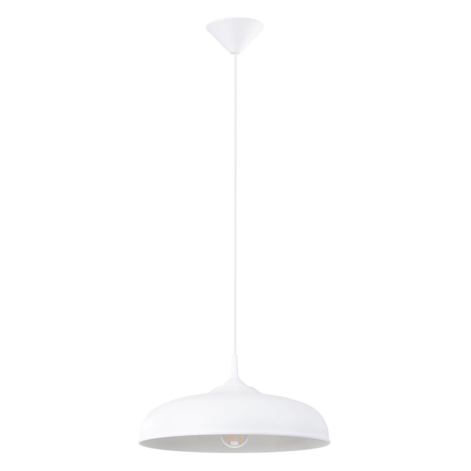 Licht-Erlebnisse Pendelleuchte RAPPERS, ohne Leuchtmittel, Metall E27 D: 38 cm H: max. 74 cm Weiß rund Industrial