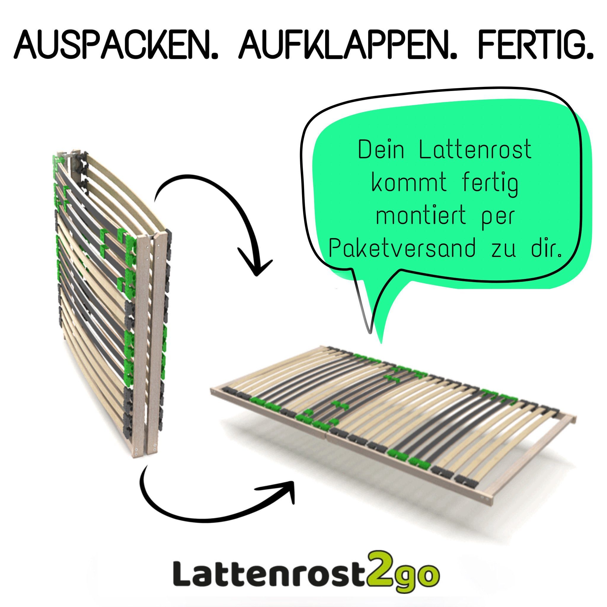 Lattenrost Lattenrost 90x200, starr, fertig montiert, 28 Leisten, 7 Zonen, günstig online kaufen
