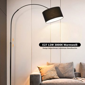 Daskoo LED Stehlampe Standleuchte Leselampe, inklusive Leuchtmittel, Höhenverstellbar, LED wechselbar, Warmweiß, LED wechselbar, Warmweiß 3000K, Stehlampe