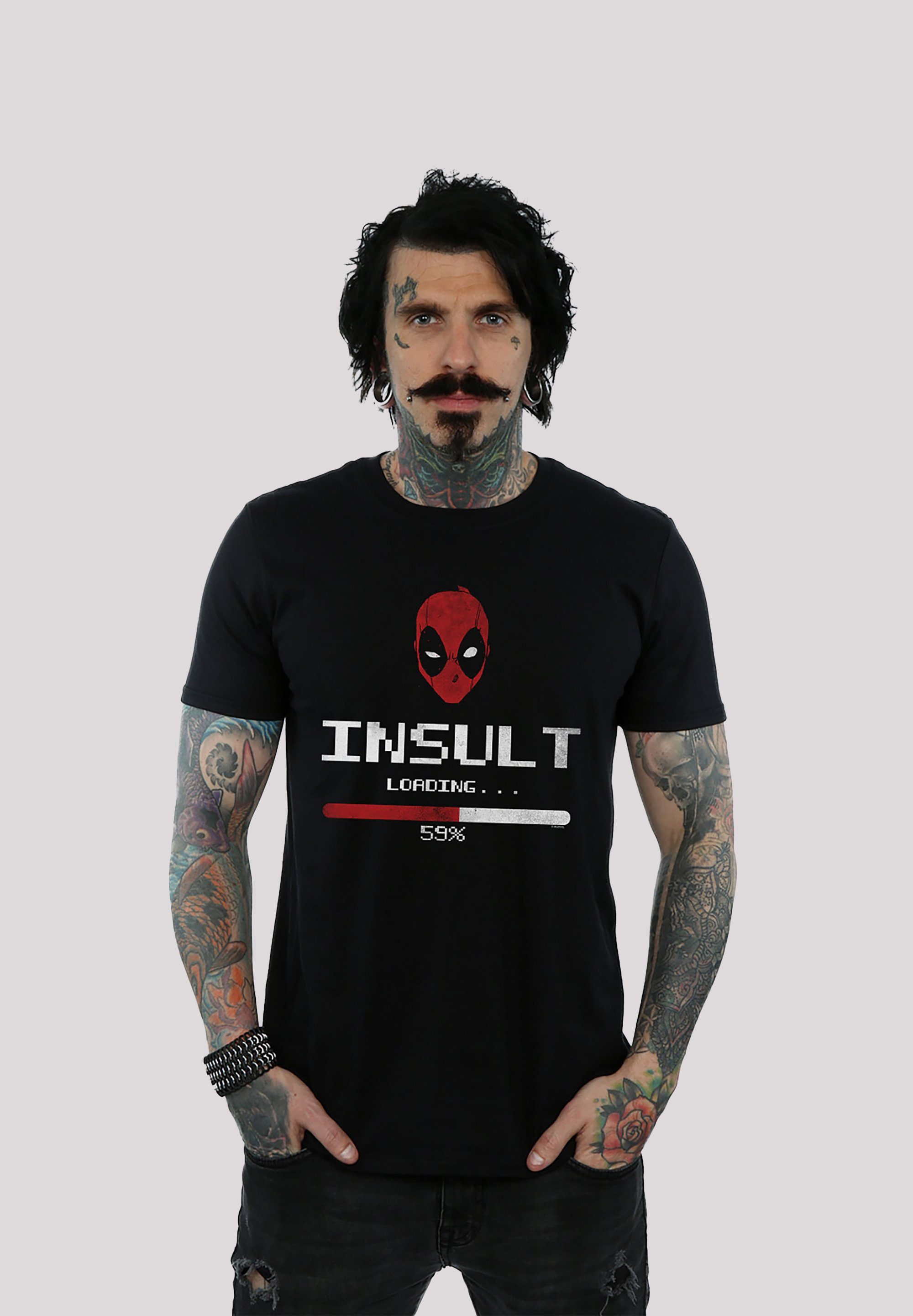 Insult Print, F4NT4STIC Sehr weicher Loading hohem Tragekomfort Deadpool Baumwollstoff Marvel T-Shirt mit