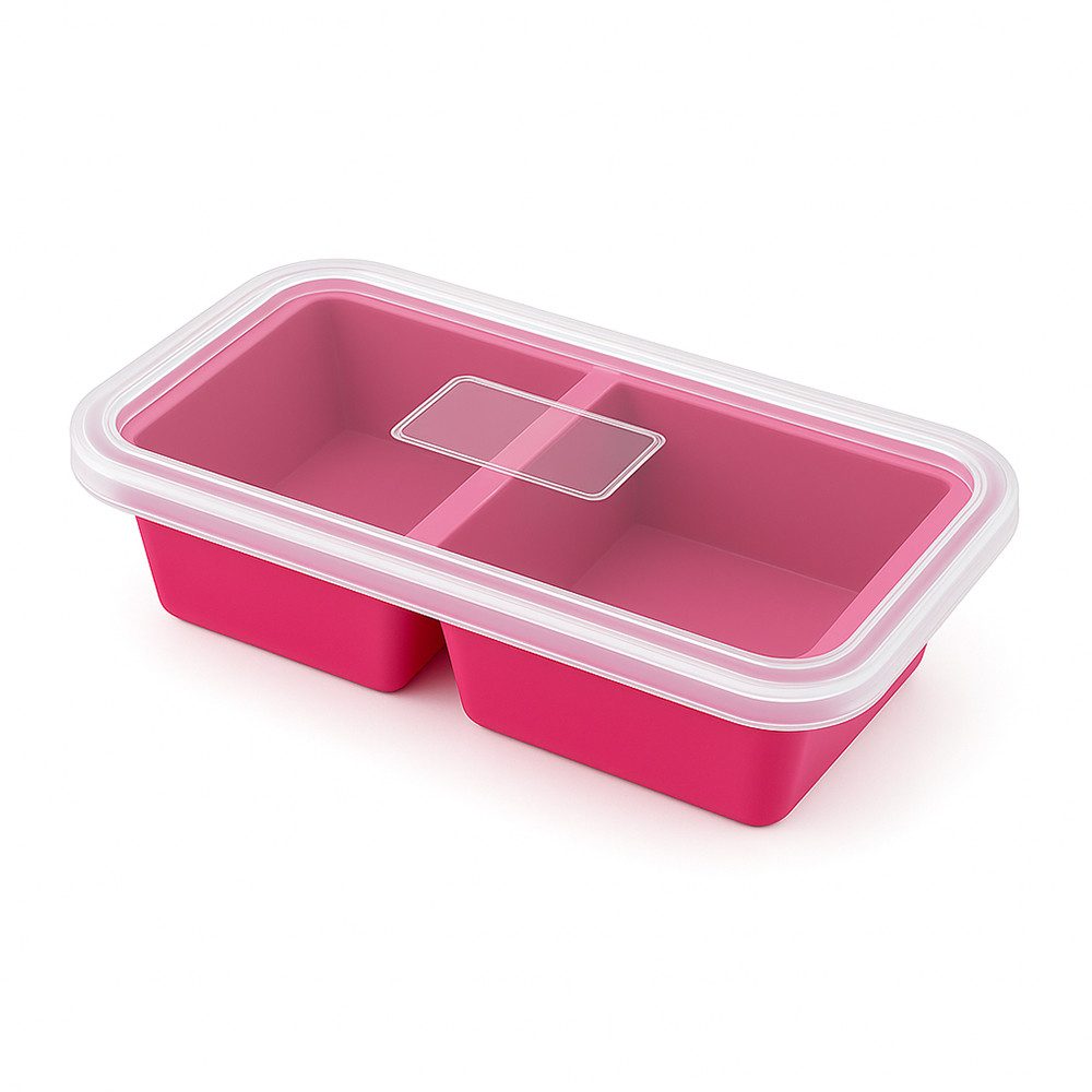 JASLIFE Eiswürfelform Silikon-Gefrierbehälter mit Deckel, Portionierer für Suppe & Soßen, (2-tlg)