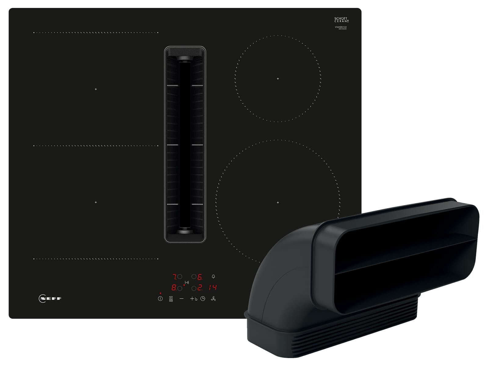 NEFF Kochfeld mit Dunstabzug V56NBSGA7, Timer, TouchControl-Bedienung