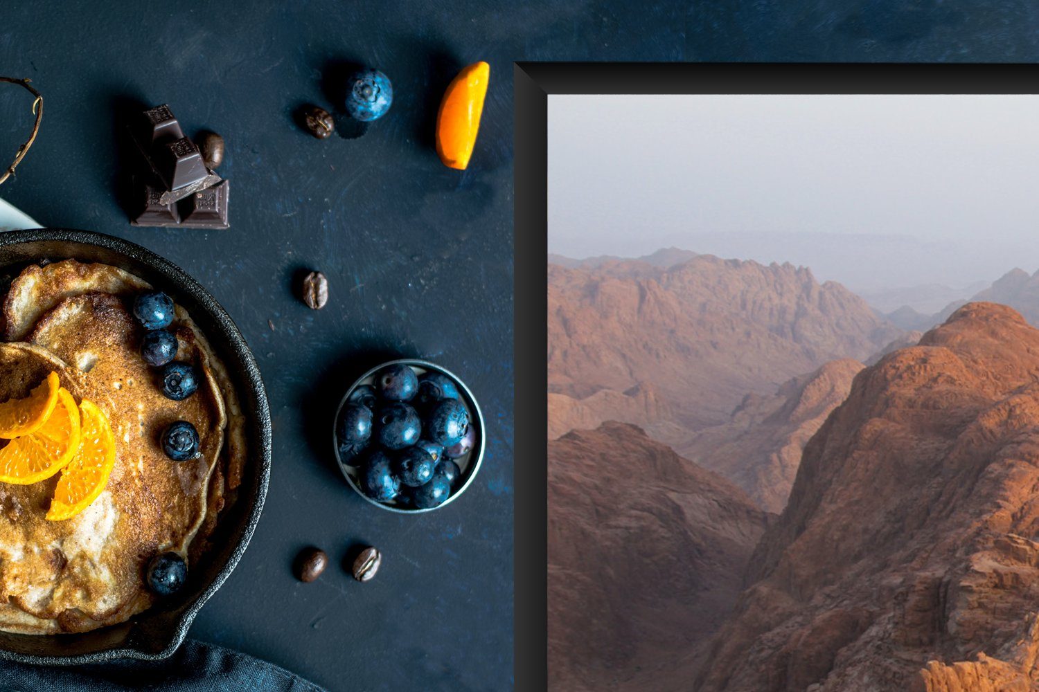 Berg Vinyl, Ceranfeldabdeckung küche, tlg), auf Blick cm, in Sonnenaufgang MuchoWow für nach Induktionskochfeld Ägypten, Sinai Herdblende-/Abdeckplatte die (1 Schutz 81x52 den