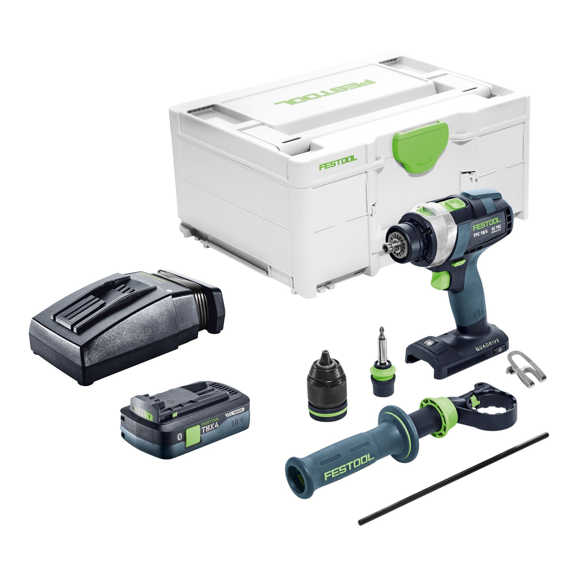 FESTOOL Akku-Schlagbohrschrauber TPC 18/4-Basic 18 V 75 Nm Brushless + 1x Akku 4,0 Ah + Ladegerät