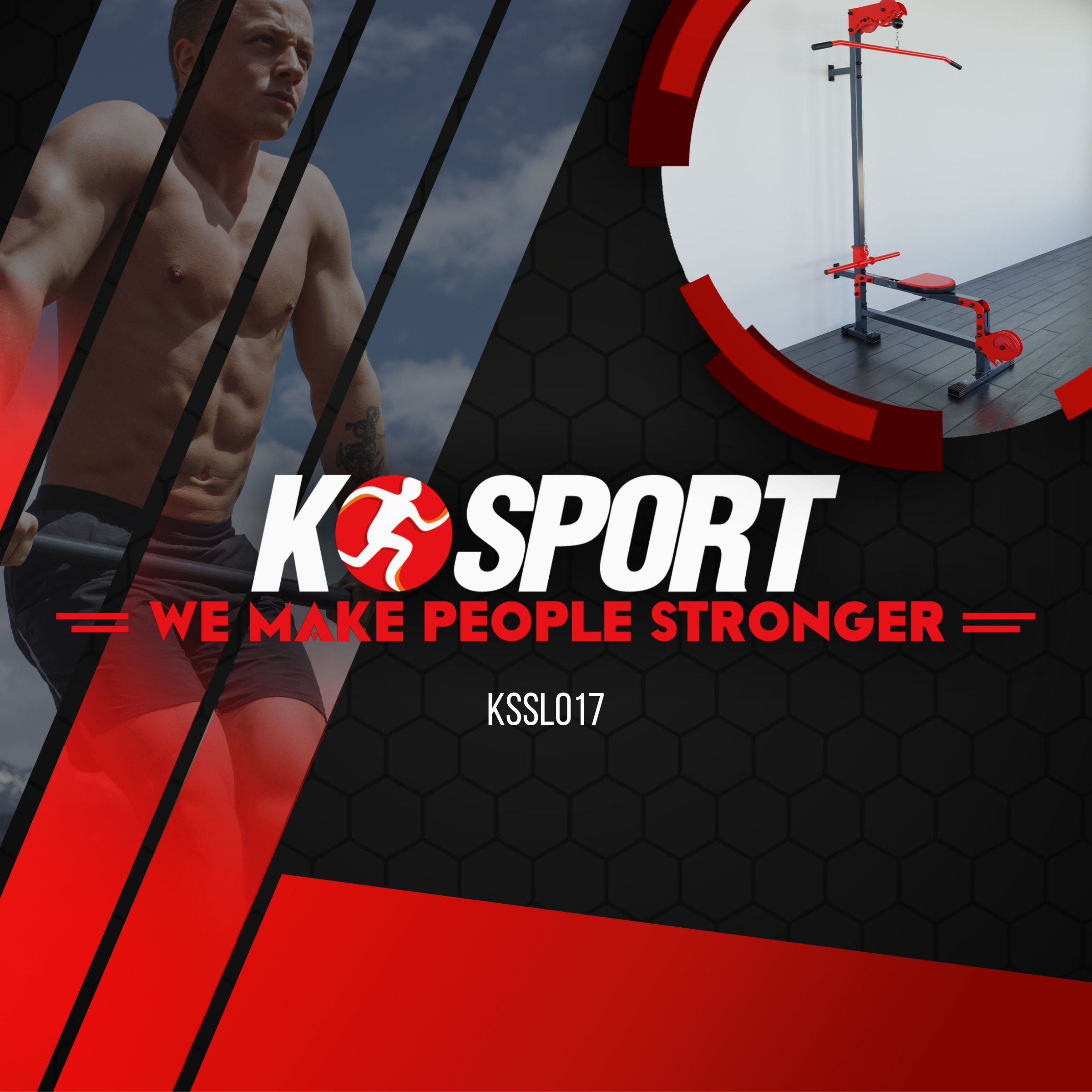 K-SPORT Kraftstation Oberer&unterer Kabelzug mit Sitz, Made in EU!