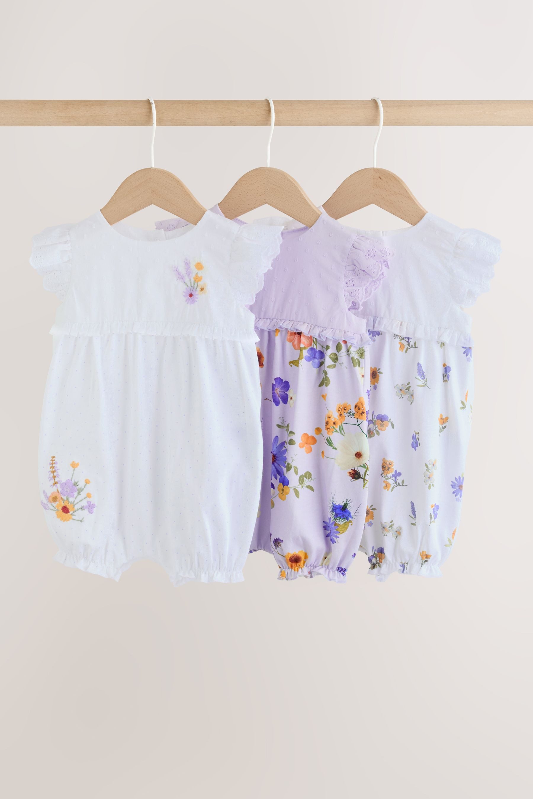 Next Strampler Baby-Strampelanzüge mit Print, 3er-Pack (3-tlg)