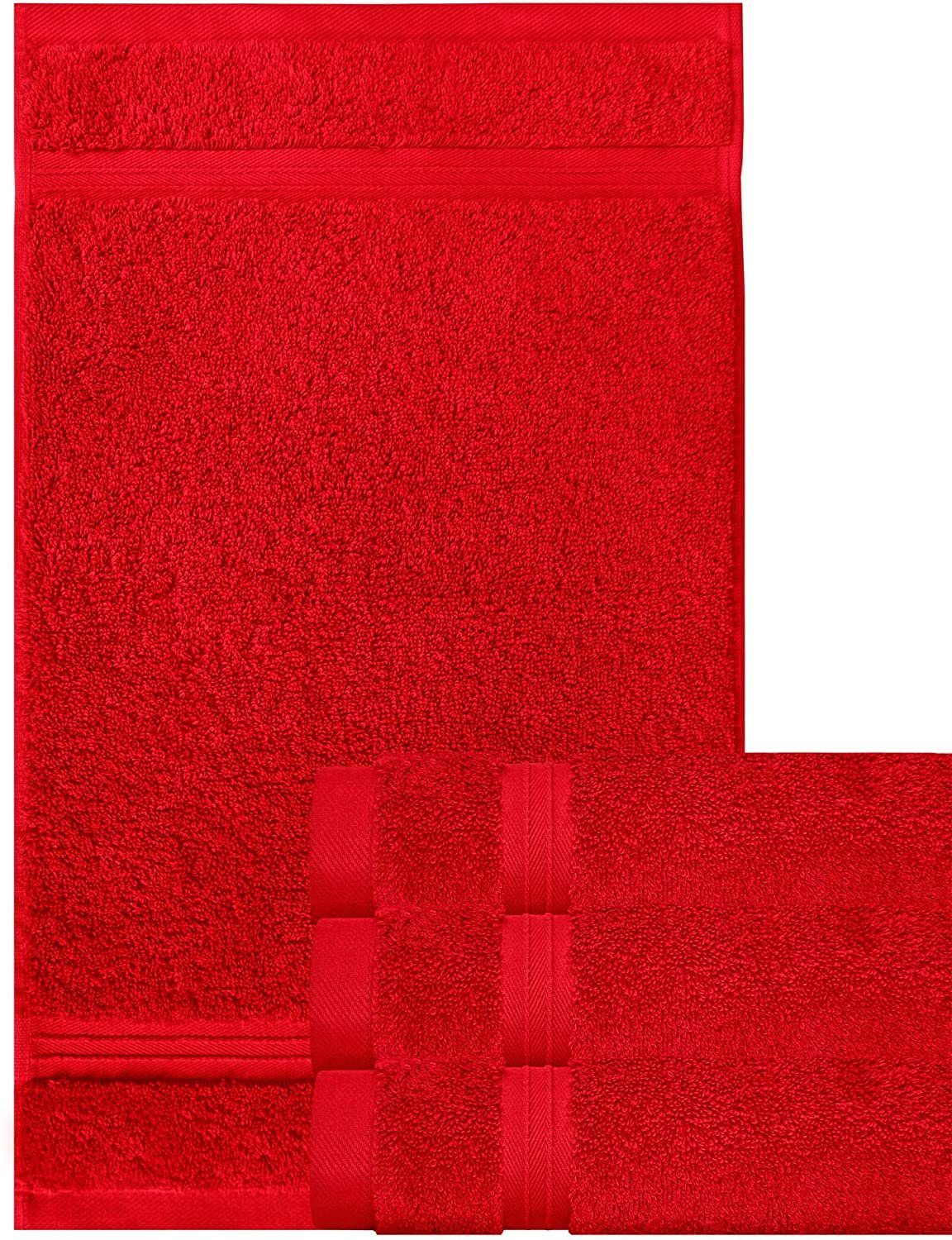 Lashuma Gästehandtücher Linz, 100% Handtücher Rote 30x50 (4-St), klein Baumwolle cm