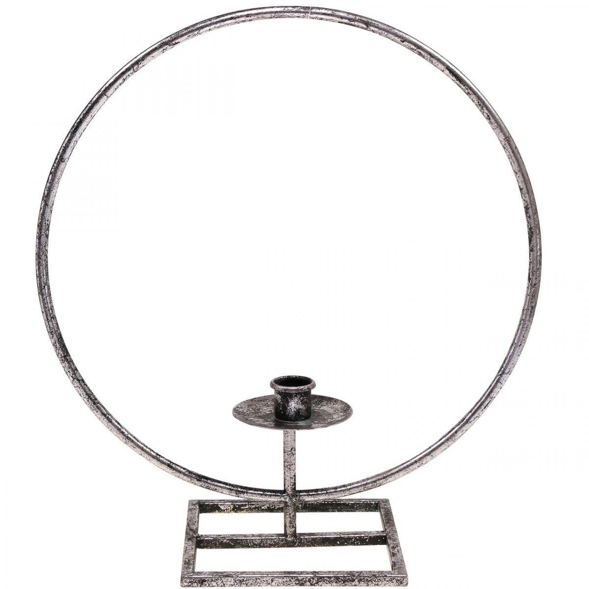 Florists Products Kerzenhalter Dekoring Silber Metall Antik-Look Stabkerzenhalter Shabby Chic