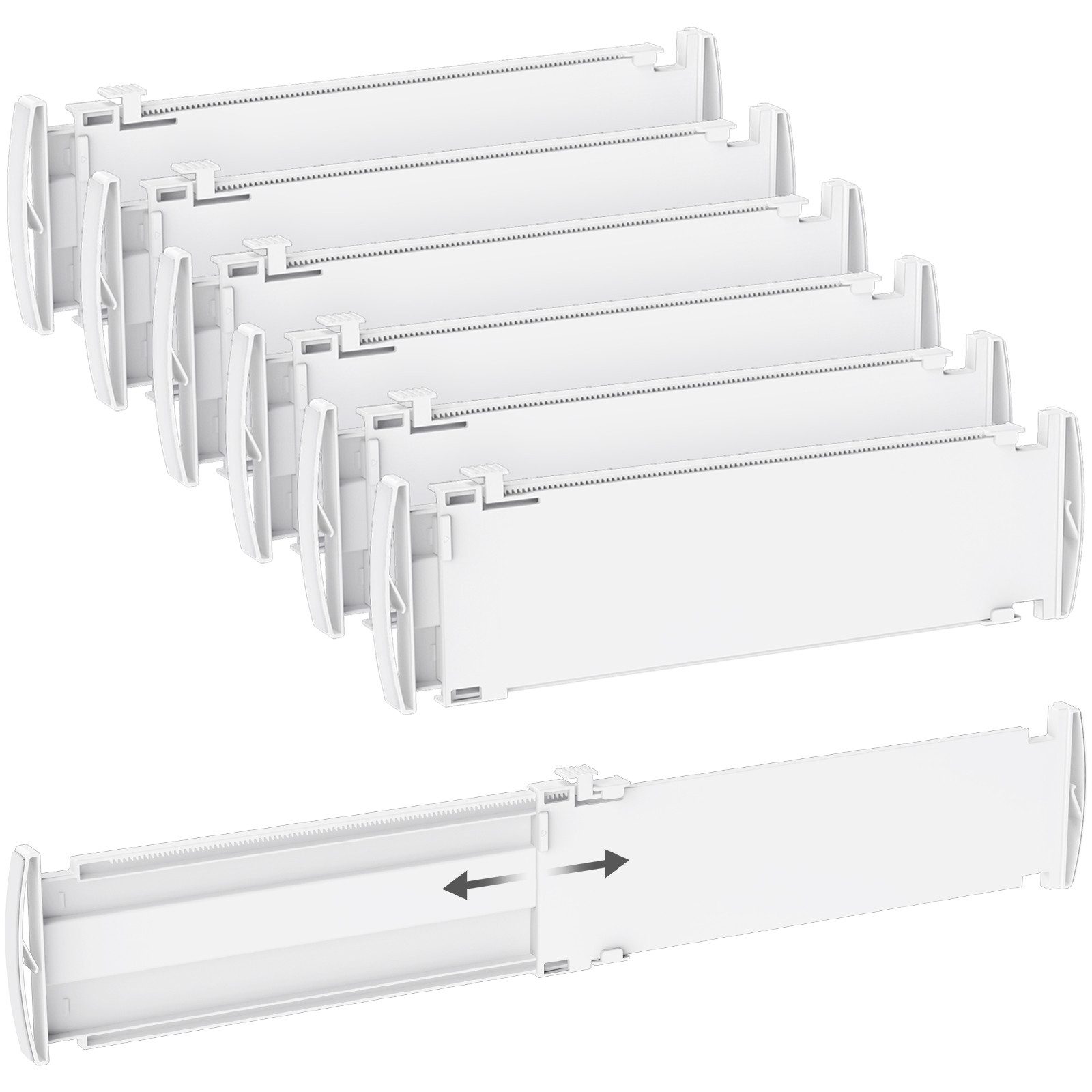 Lifewit Schubladeneinsatz Schubladentrenner verstellbar 35-55 cm, Organizer Küchenschrank. (Set, 6 St., 4-tlg, 5-tlg, 6-tlg, 8-tlg, 9-tlg, 12-tlg), Rissfest, verschleißfest