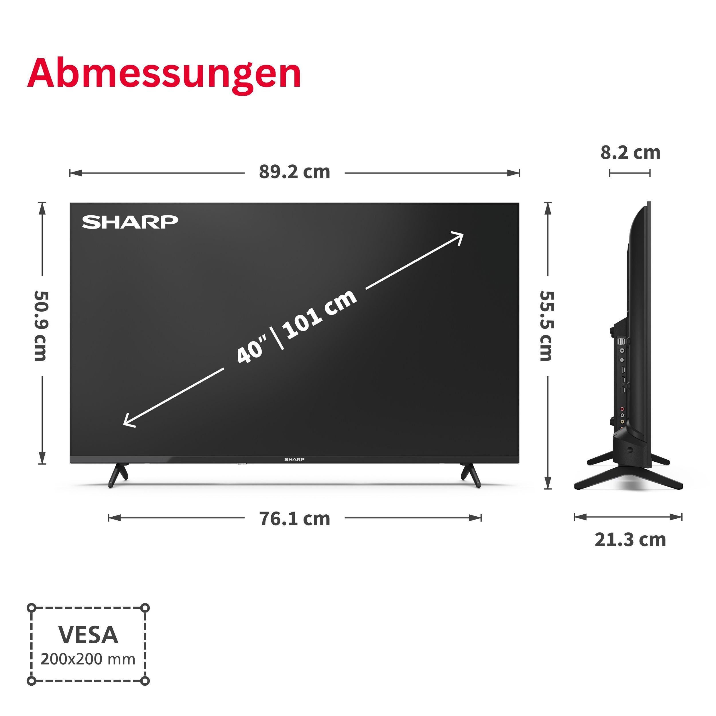 Sharp 40HA1705E LCD-LED Fernseher (101 cm/40 Zoll, Full HD, Full HD TV, Triple-Tuner, 3x HDMI / 2x USB)