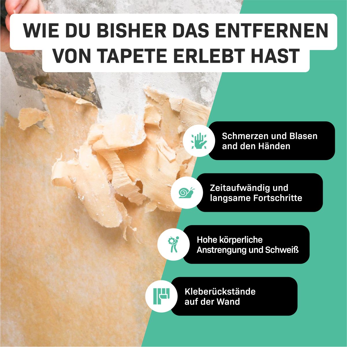 VONROC Dampftapetenablöser zum Tapeten entfernen, 4 m Schlauch, max. Dampfzeit 70 min, (Tapetenentferner, Tapetenlöser Dampf Vonroc) Tapetenablöser mit Dampf
