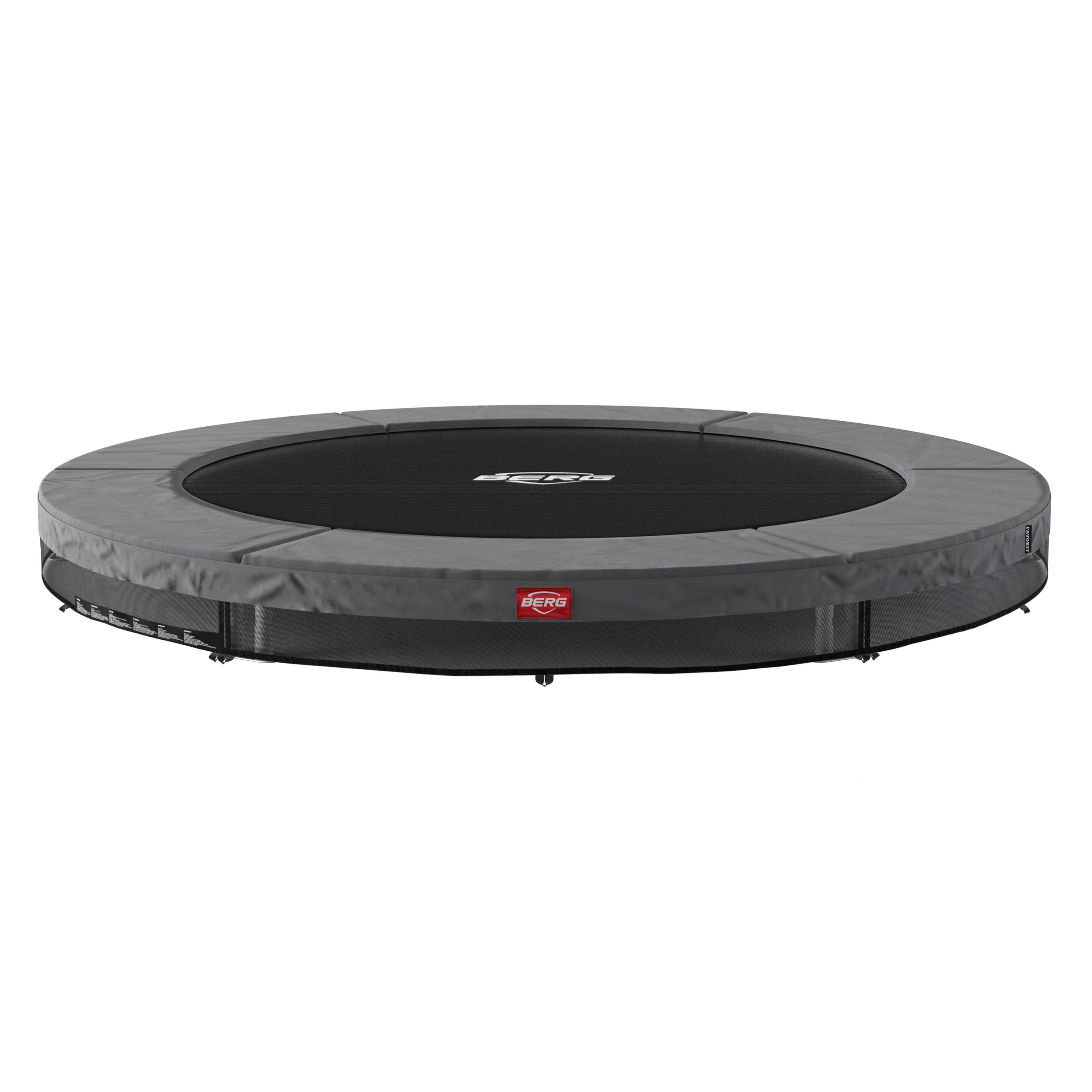 Bodentrampolin InGround rund 200 cm grau ohne Netz Favorit Sports