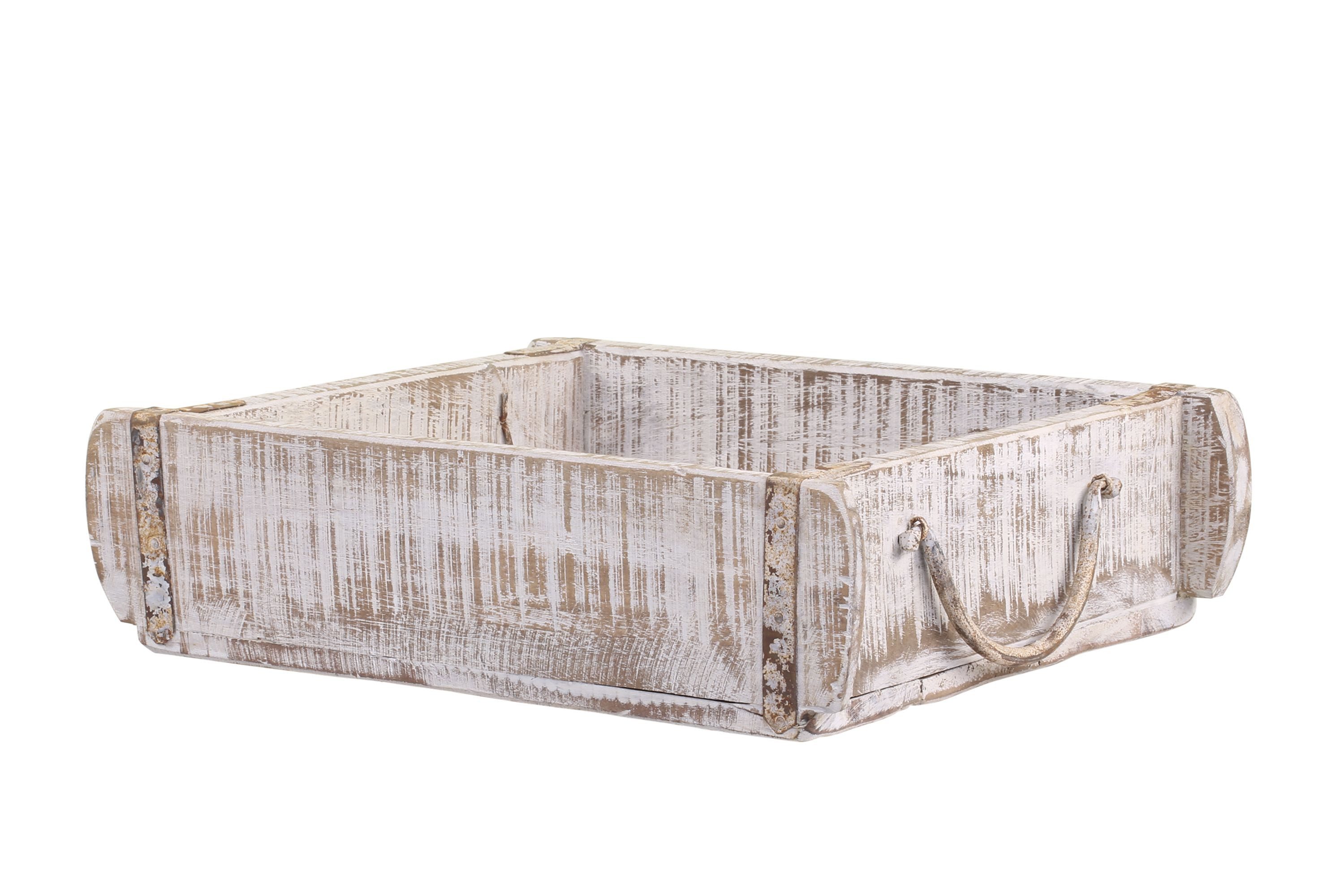 Chic Antique Holzkiste Ziegelform Backsteinform Kiste 1 großes Fach 23cm Chic Antique weiß