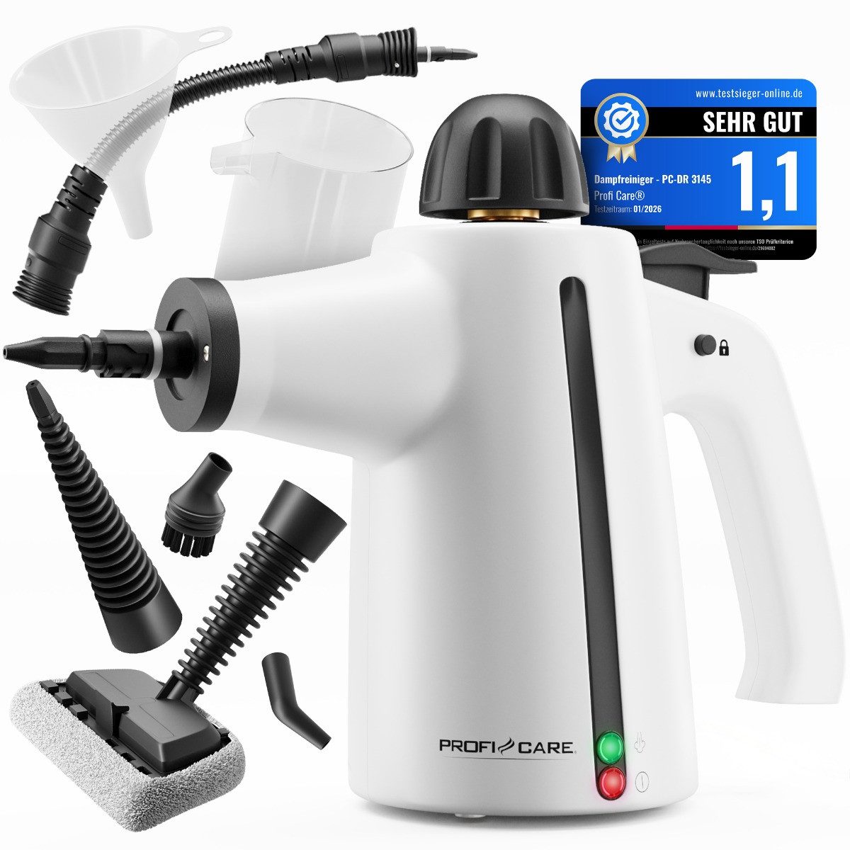 ProfiCare Handdampfreiniger PC-DR 3145, Dampfreiniger - säubert, entfettet, desinfiziert