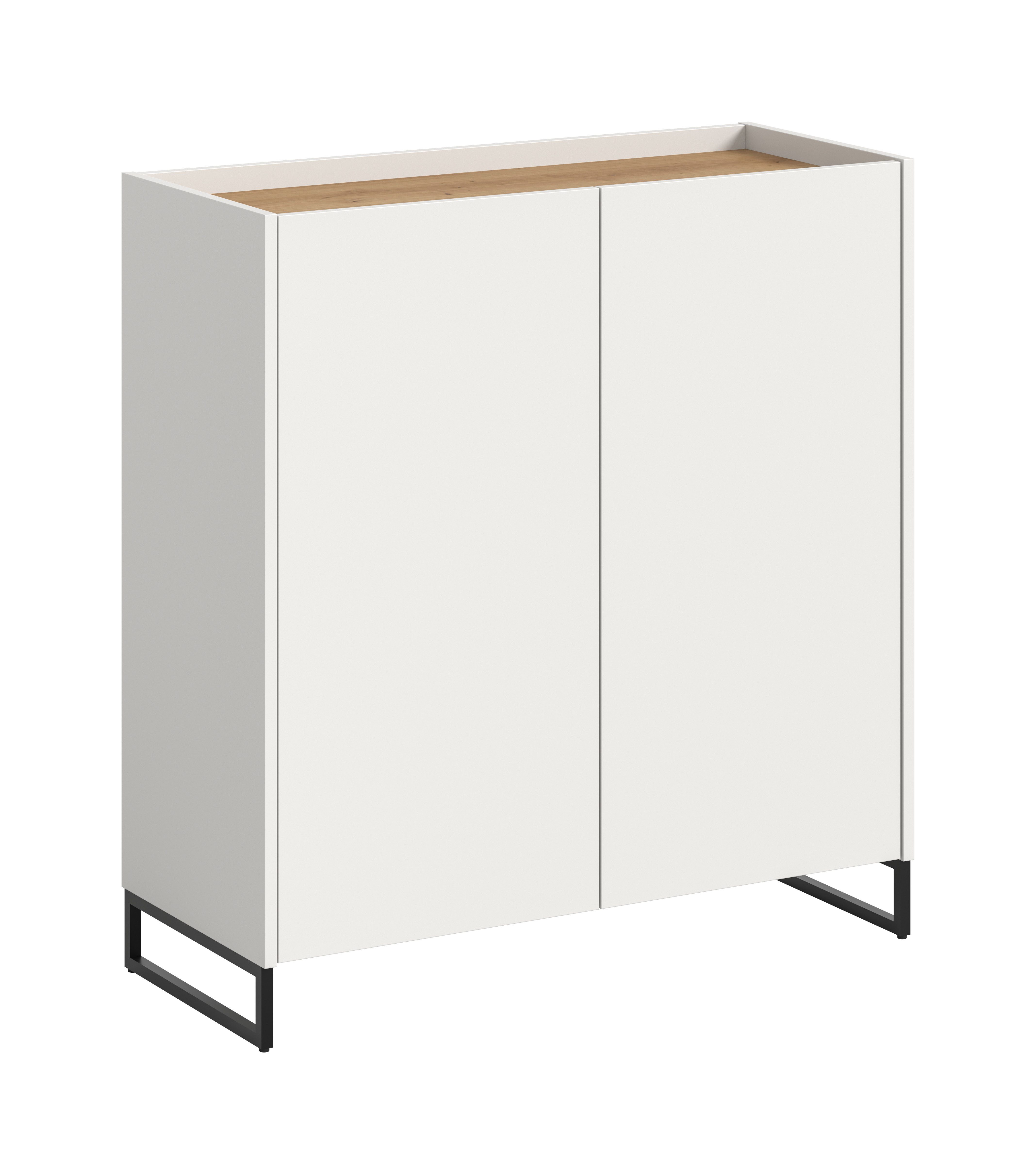 furnling Schuhkommode Dravo (1 St), 2 Türen, 5 Fächer, mit Soft-Close-Funktion, Höhe 97 cm, weiß/Artisan