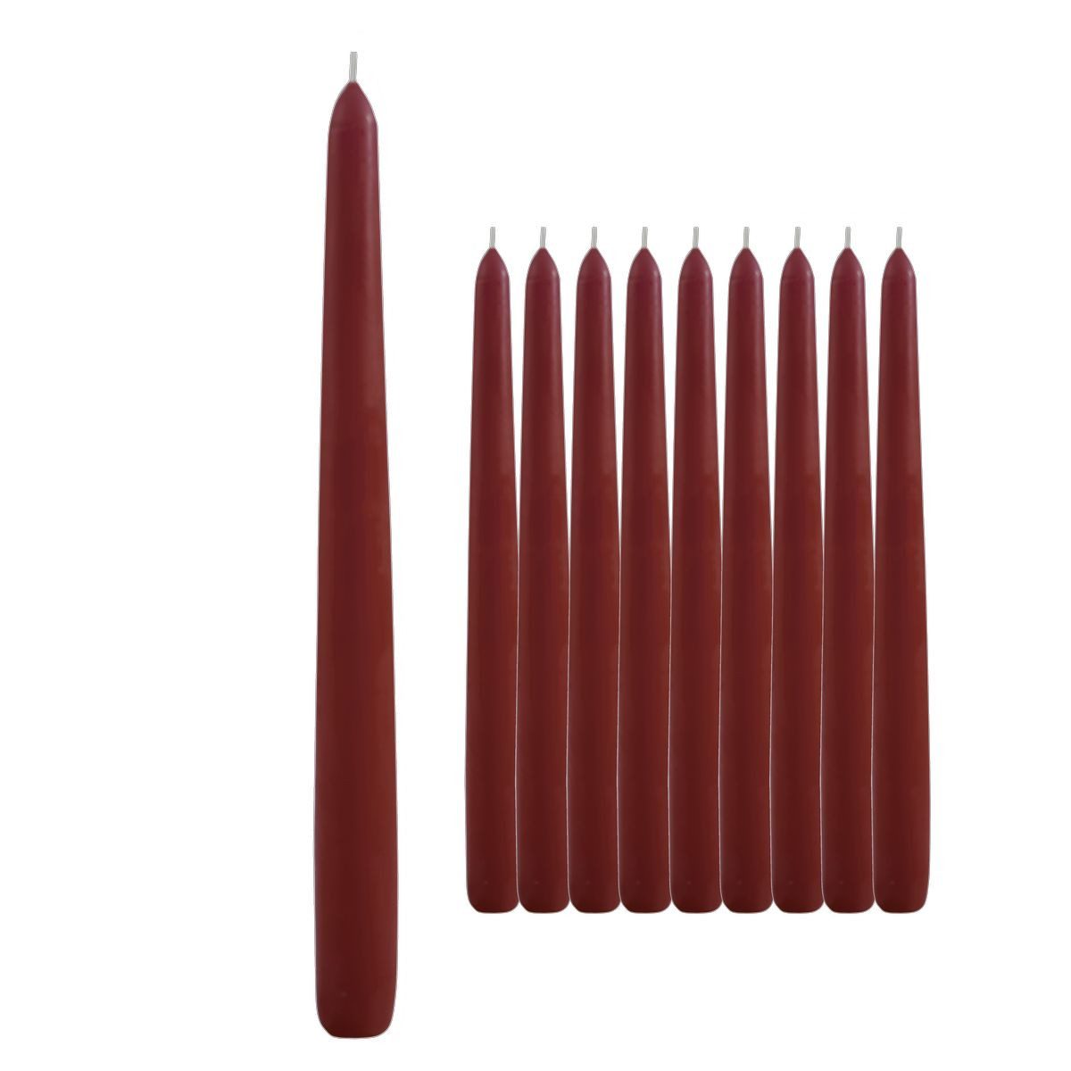Ebersbacher Kerzenfabrik Tafelkerze Leuchterkerzen burgund 22x240mm 10 Stück