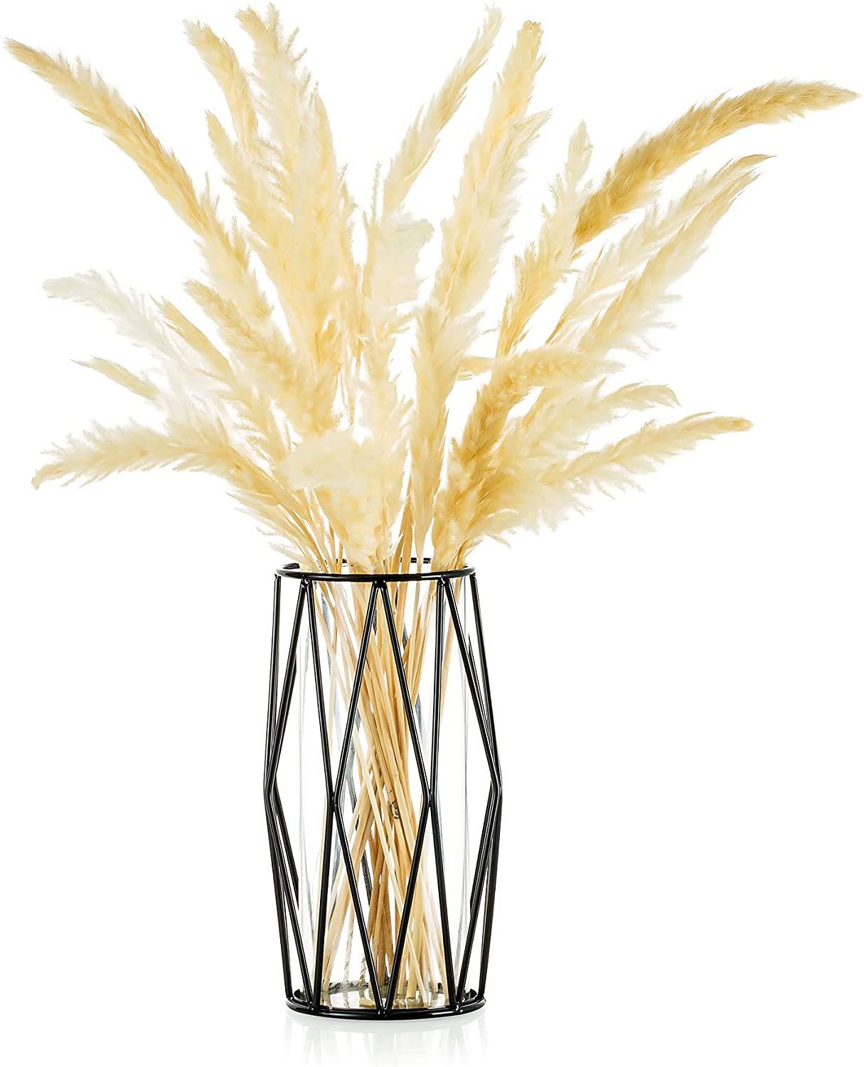 zggzerg Dekovase Dekovase Vase Für Pampasgras, Glas Roségold Vase Hochboden günstig online kaufen