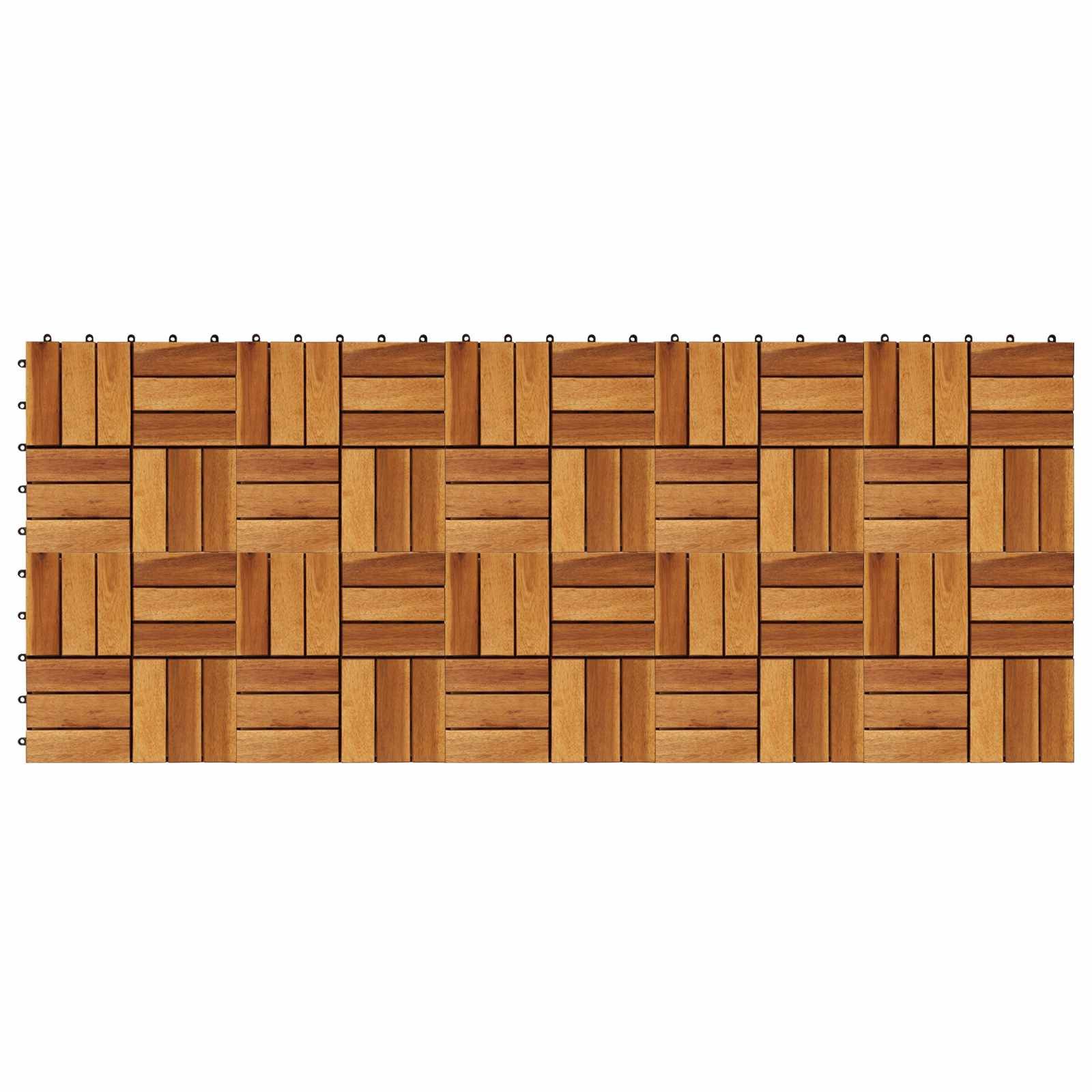 vidaXL Terrassendielen Terrassenfliese 10 stk. Braun 30 x 30 cm n-Hartholz, BxL: je 30x30 cm, (10-St)