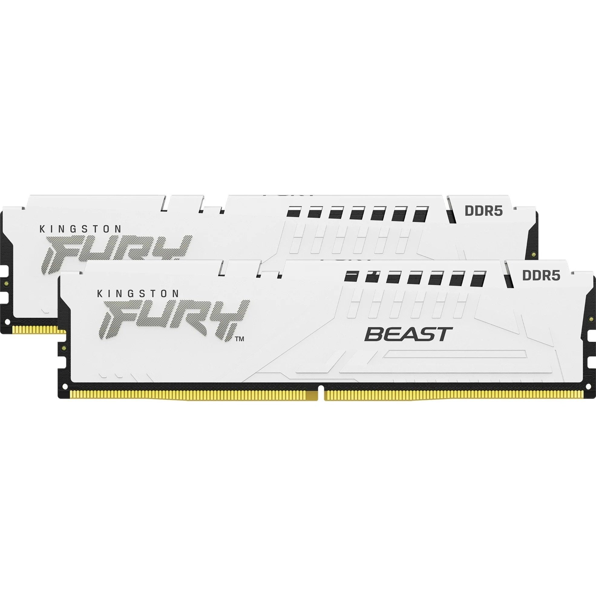 Kingston FURY Beast 64GB DDR5-6000 Dual Channel CL30 PC-Arbeitsspeicher (CL30 Low Latency, EXPO/XMP 3.0, On-Die ECC, White Heatspreader)