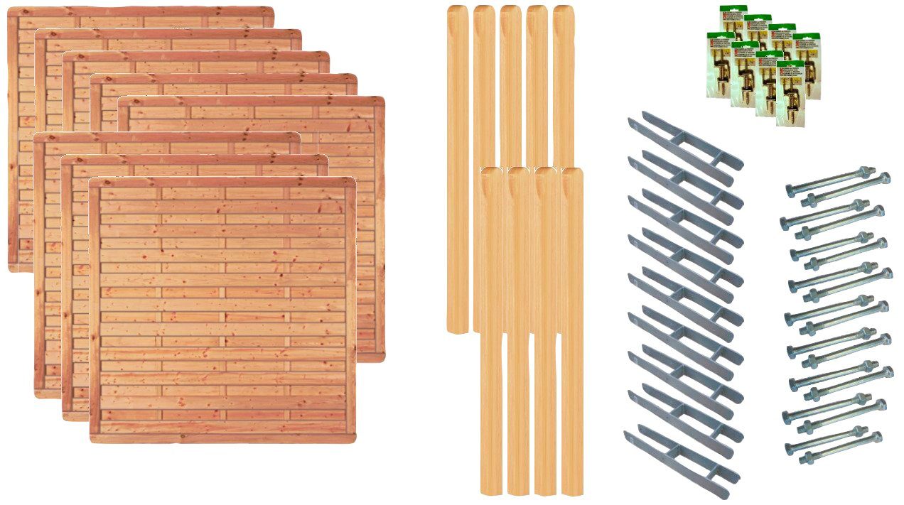 Tetzner & Jentzsch Dichtzaun Atlanta 6, (Set), 8 Elemente, LxH: 1521x180 cm