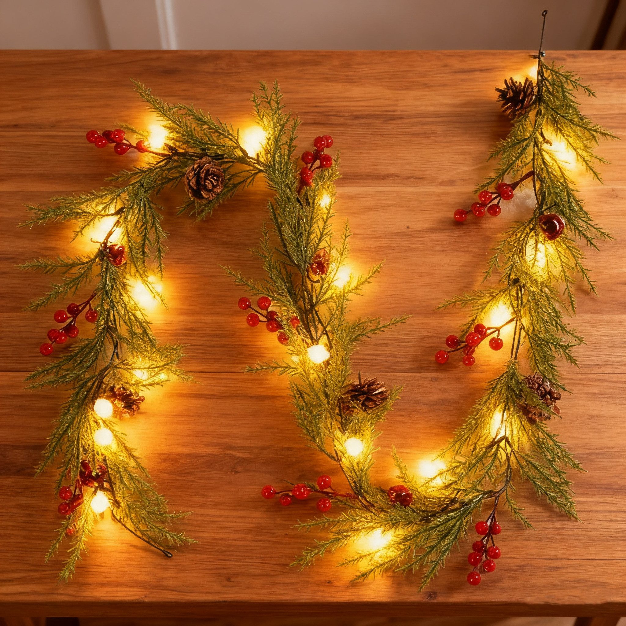 Kunstgirlande Weihnachtsgirlande(1.75M/2.7M 2st) mit Beleuchtung LEDs, Wand günstig online kaufen