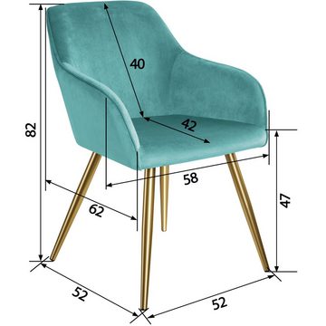 tectake Esszimmerstuhl Marilyn (6er, 6 St), Gepolstert