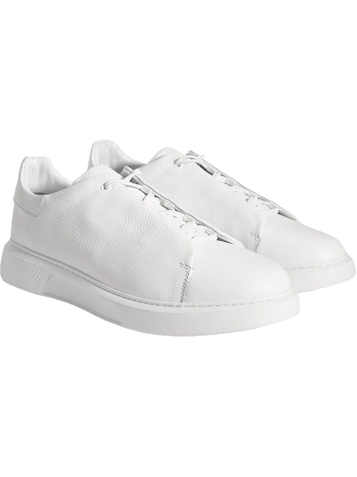 Desa Herren-Schnürschuhe aus Leder – Runde Zehenpartie, flache Sohle, atmu Sneaker