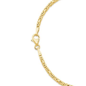 Tony Fein Goldarmband Königsarmband 2×2 mm 585 Gold, Made in Italy für Damen und Herren