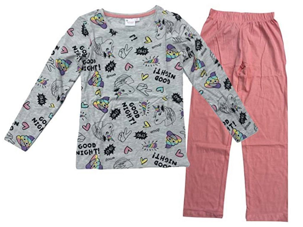 Emoji Pyjama Emoji Mädchen Einhorn Schlafanzug