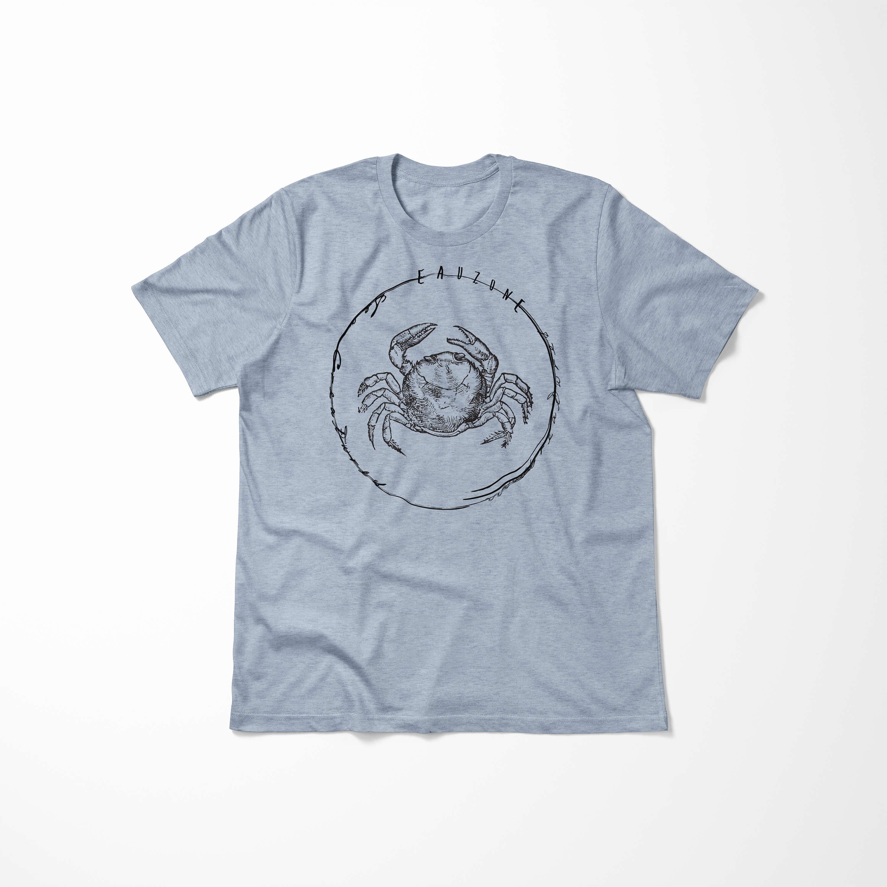 Art feine Schnitt Sea und T-Shirt Stonewash Serie: Sea 044 Struktur Denim - / Creatures, Fische T-Shirt sportlicher Tiefsee Sinus