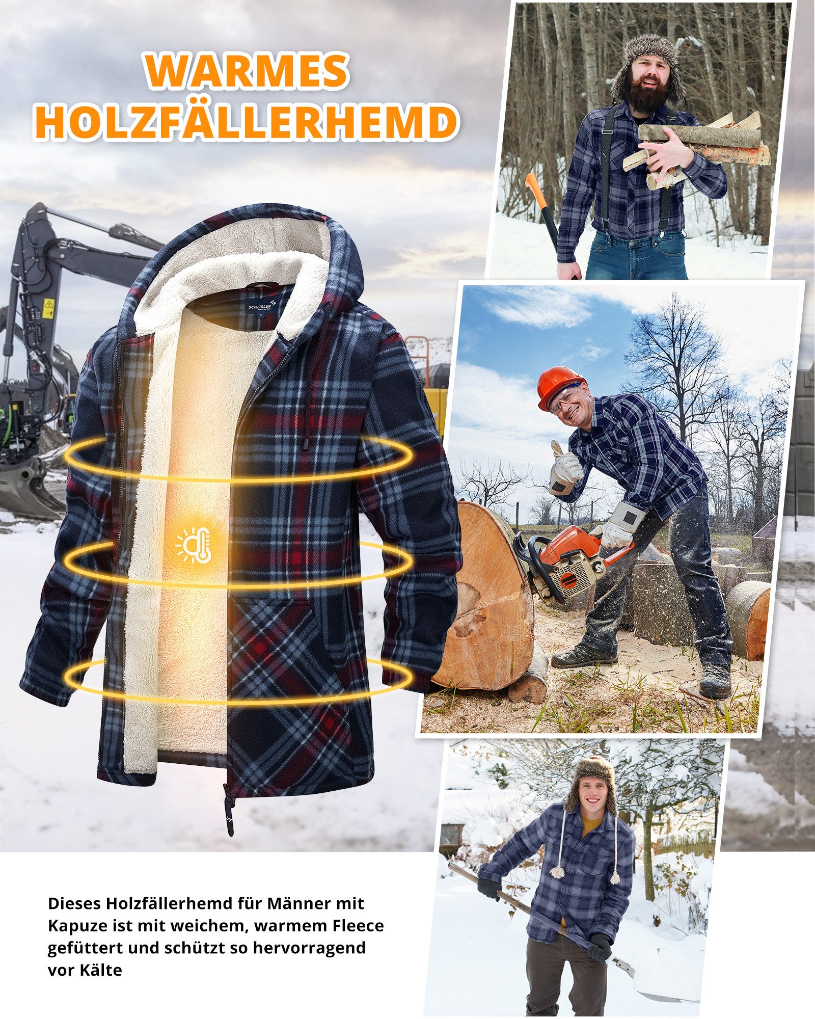 SCHEIBLER WORKWEAR Fleecejacke Calgary wärmend, weiches Flauschinnenfutter – Bild 4 von 5