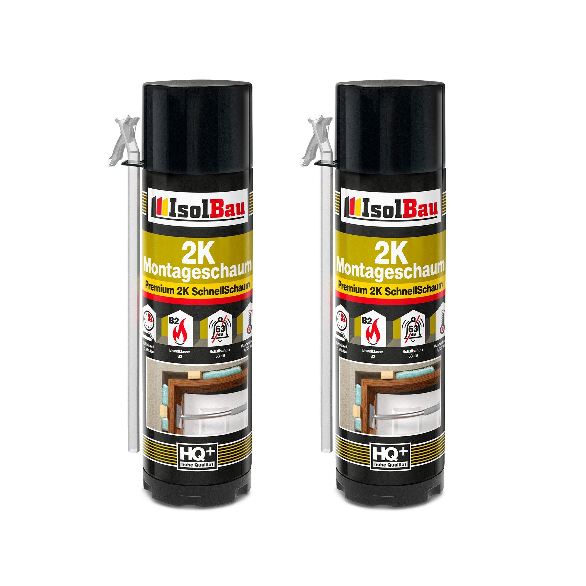 None Fenster 2K Montageschaum 2 x 400ml Türschaum, Fenster, Dämmung & Montag, Fenster- und Türrahmen sowie Fensterbänken, Isolieren und Verlegen
