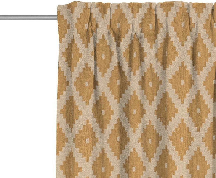 Jacquard, Vorhang (1 blickdicht, Multifunktionsband Maroccan Adam, curry Bio-Baumwolle Shiraz, St), nachhaltig aus