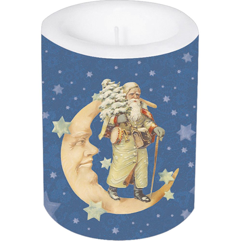 Formkerze Kerze »Weihnachtsmann im Mond«.