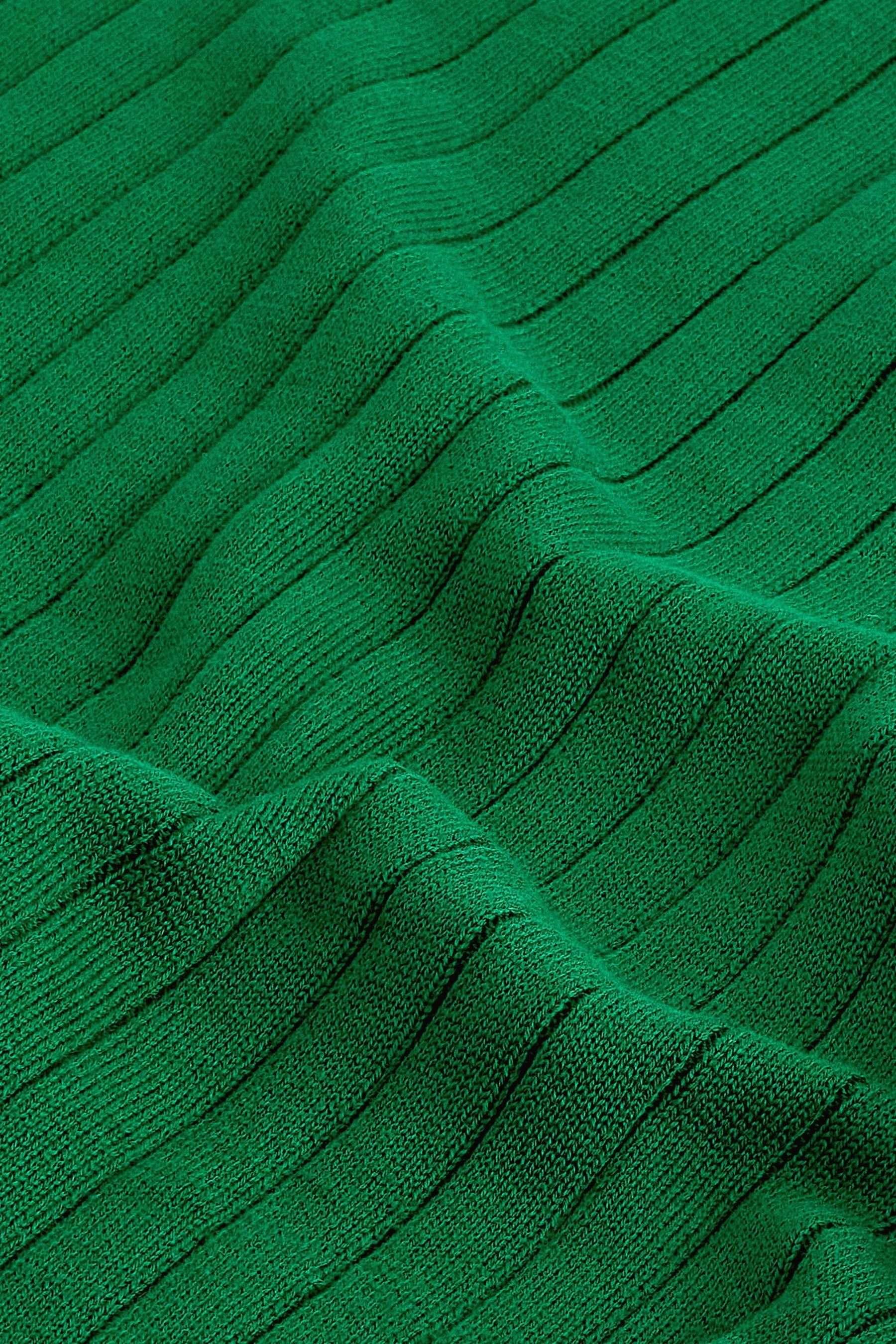 Polohemd mit Strickmaterial aus Poloshirt Randstreifen (1-tlg) Green Next