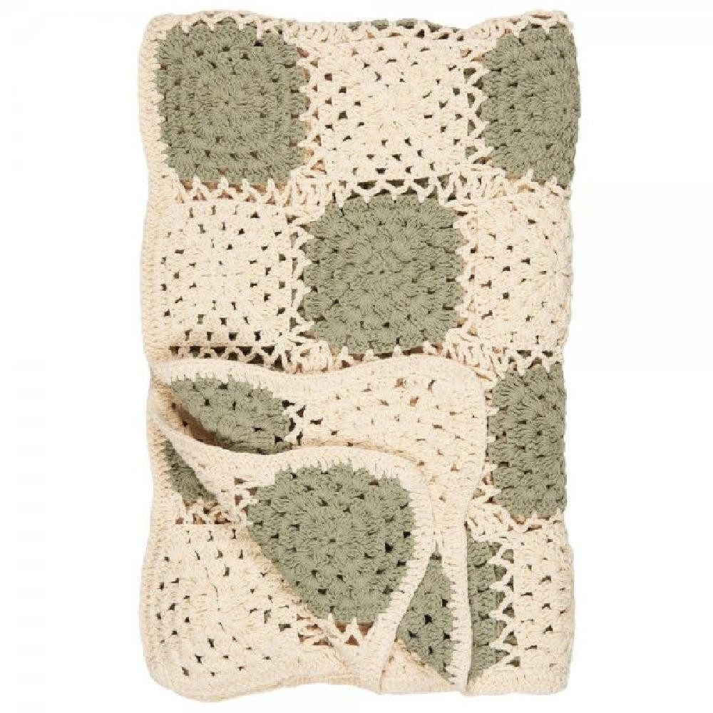 Wohndecke Ib Laursen Tagesdecke Plaid gehäkelt mit Karomuster (130x170cm), Ib Laursen