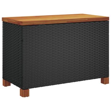 vidaXL Auflagenbox Kissentruhe Garten-Auflagenbox Schwarz 80x40x48 cm Polyrattan Akazienh