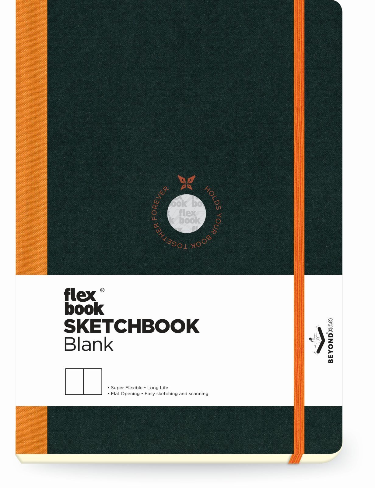 Flexbook Notizbuch Skizzenbuch Flex Global Sketchbook 96 Seiten Blanko 170g Munken Papier Orange / 15,5x21,5cm