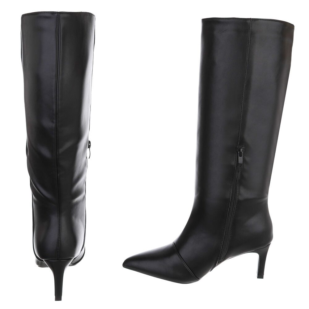 Ital-Design Damen Kniehohe Stiefel mit Absatz und Spitze Stiefel (92457699) Pfennig-/Stilettoabsatz Stiefel in Schwarz – Bild 5 von 5