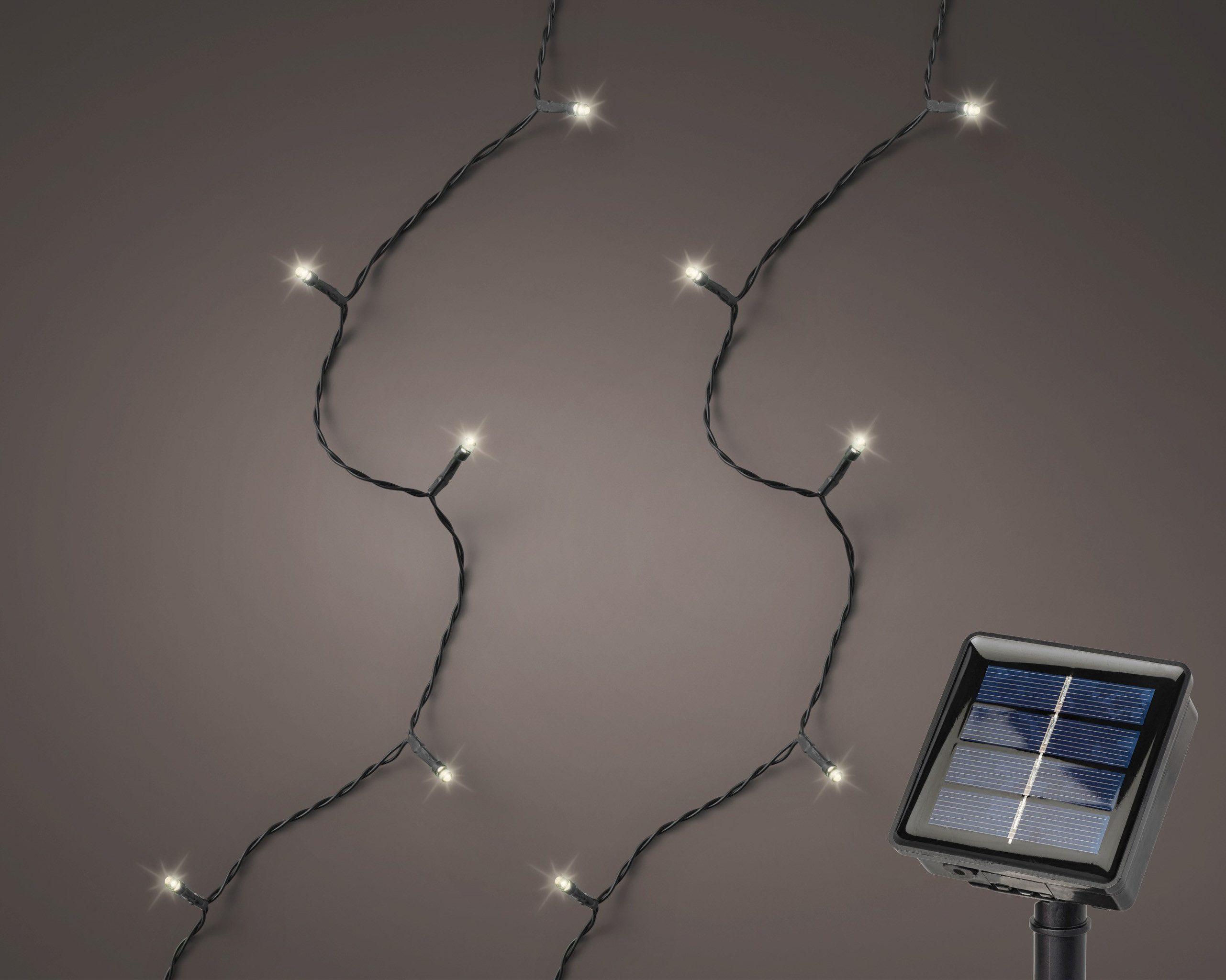 Lumineo LED-Lichterkette, Solar LED Lichterkette 9,9m Kunststoff 100 LEDs Warmweiß / Schwarz