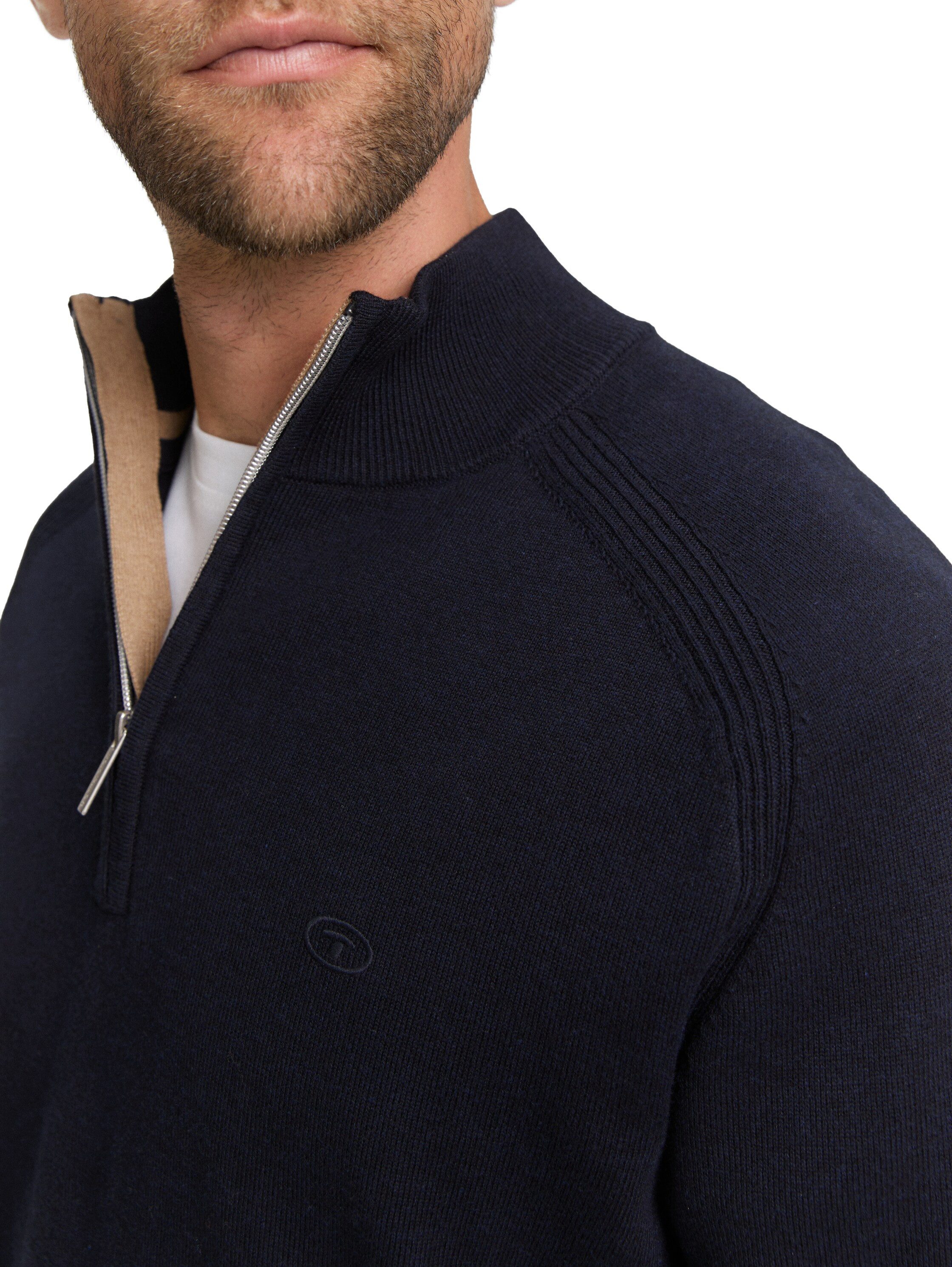 TOM TAILOR Troyer mit Logo Stickerei
