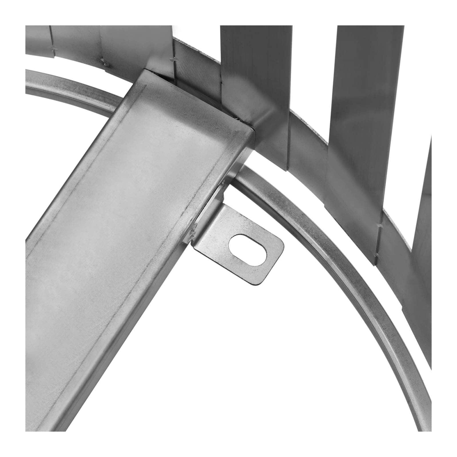 Ulsonix Mülleimer Abfalleimer - Stahl Edelstahl/verzinkter - rund Einwurf breiter 
